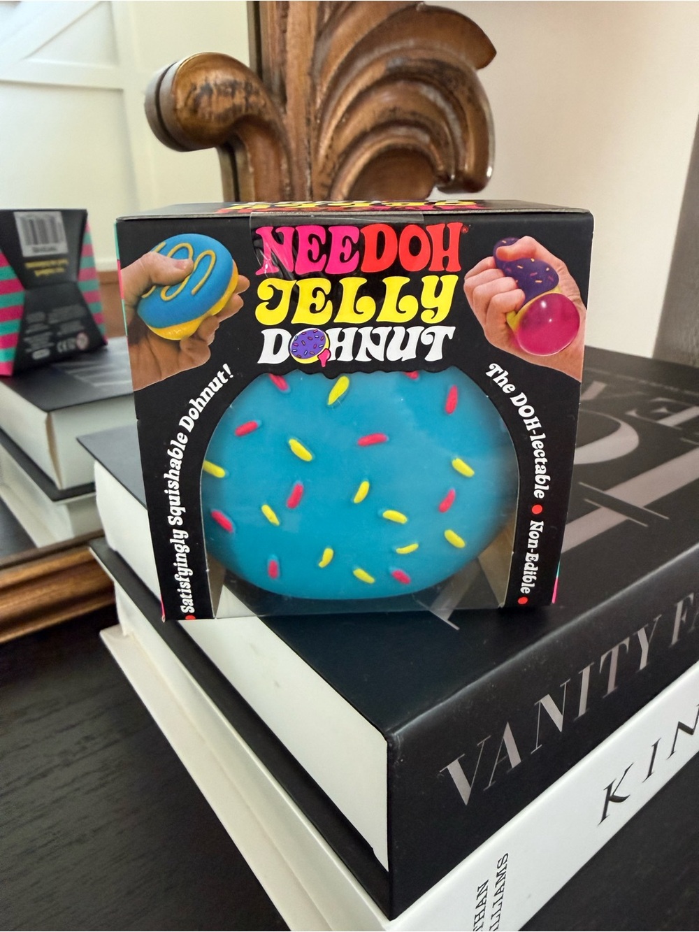 Needoh Jelly Donut Squeeze Toy - Blue with Pink & Yellow Sprinkles